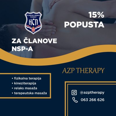 НОВА ПОГОДНОСТ ЗА ЧЛАНОВЕ НЕЗАВИСНОГ СИНДИКАТА ПОЛИЦИЈЕ: 15% ПОПУСТА У AZP THERAPY