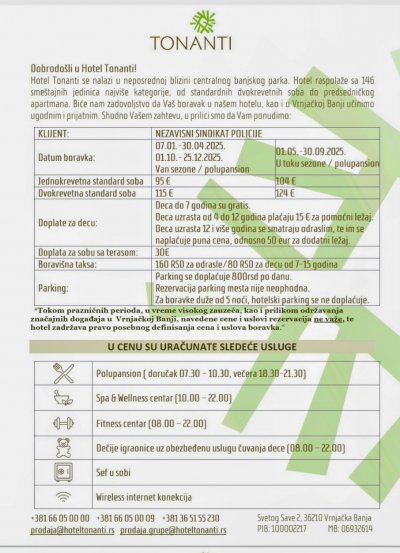 Tonanti , popust 30 % za članove